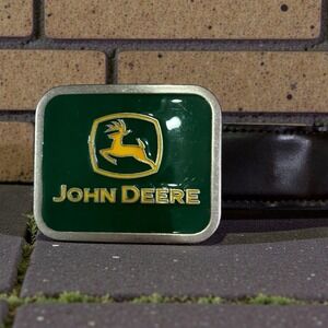 John Deere Leather Belt & Buckle Size 24 Brown Western Licensed Boys farm Rodeo